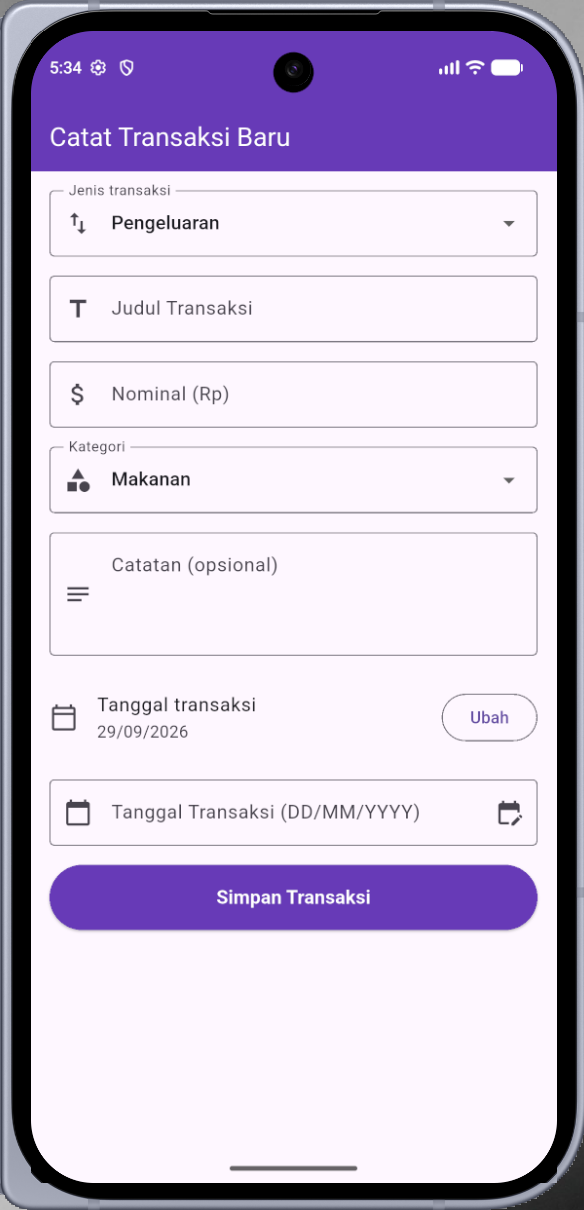 Output tampilan form tugas